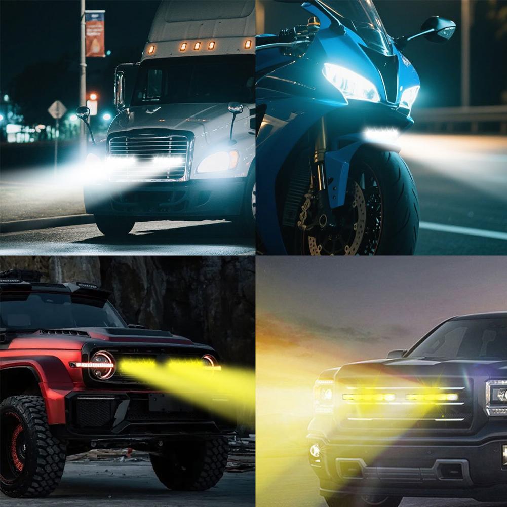 9-36V LED Light Bar 1/2/3/4/5 Lens Car LED External DRL Driving Light Front Grille Spotlight Super Bright Auxiliary Headlight