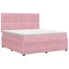 Box Spring Bed with Mattress and Headboard Pink 140 X 190 Cm Velvet