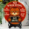 2D Flat 1pc Aluminum Decorative Piece Featuring a “No Soliciting” Design 7.87 Inches × 7.87 Inches Perfect for Decorating Bars, Kitchens, Cafes
