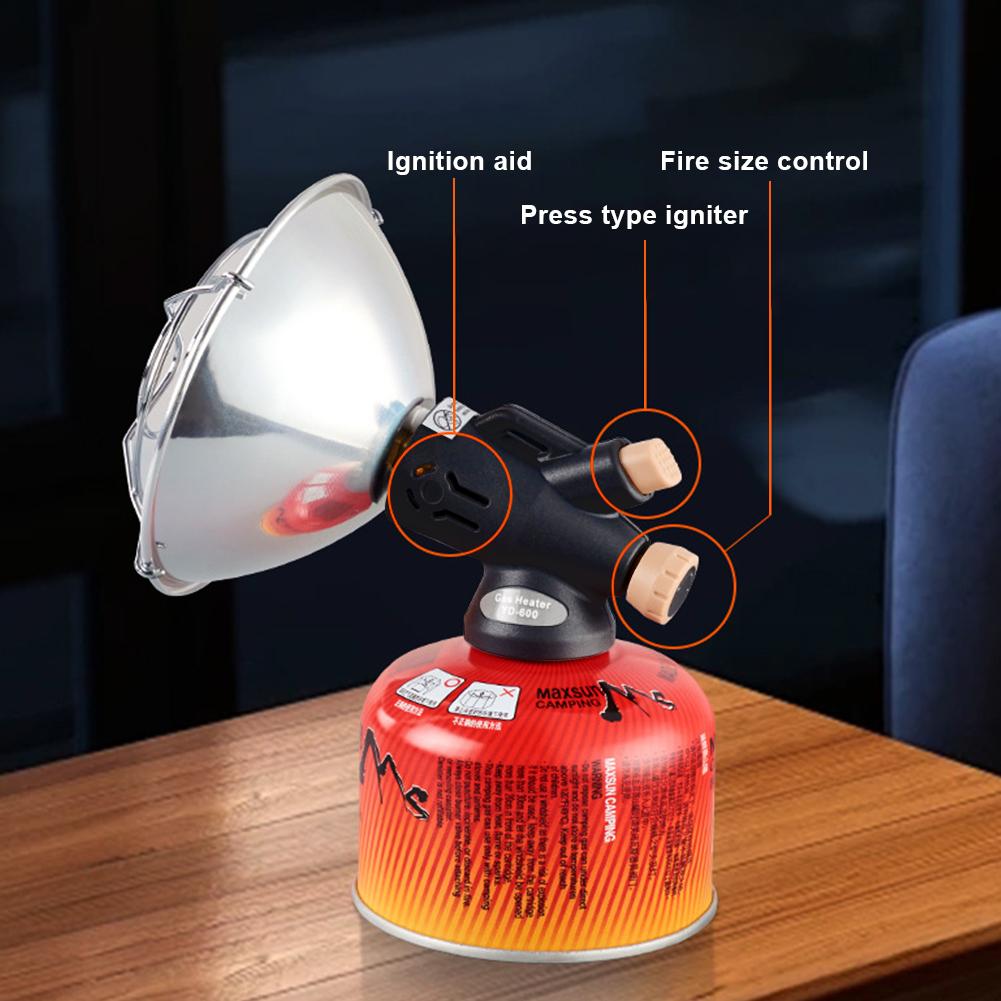 Portable Propane Heater with Protective Mesh Mini Camping Heater Stainless Steel Safe Tent Heater for Outdoor Fishing Camping