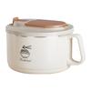 304 Stainless Steel Ramen Bowl Set Foldable Cutlery Included Lunch Box with Lid For Small Space Dormitories