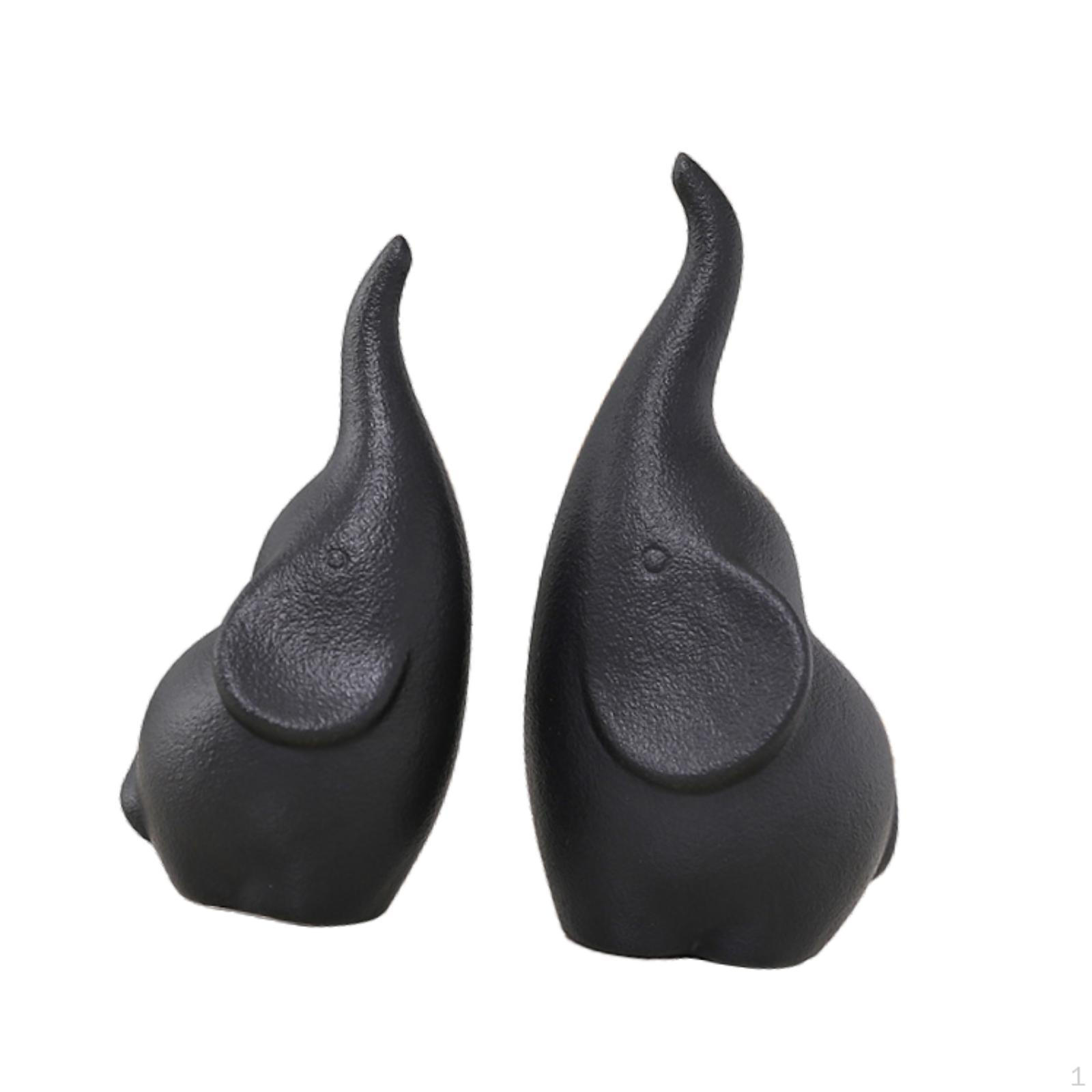 

2 шт. Фигурка слона, украшение для стола, подарочная керамическая статуэтка, скульптура для кухонного бизнеса чёрный