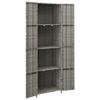 VidaXL Armoire de rangement jardin Gris 59x40x180 cm Résine tressée 319873