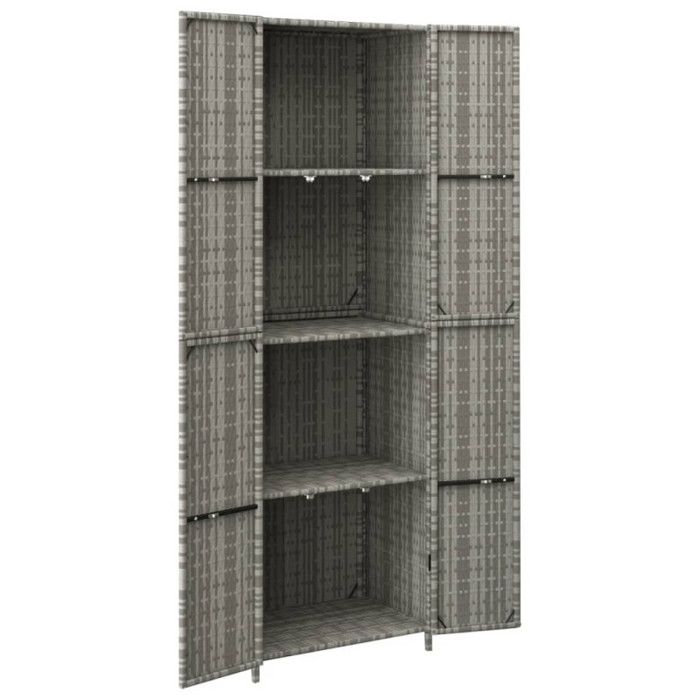 VidaXL Armoire de rangement jardin Gris 59x40x180 cm Résine tressée 319873