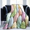 Easter Eggs Flannel Throw Blanket Colourful Eggs Pattern Easter Gifts Blanket King Queen Size for Bed Sofa Couch Lightweight