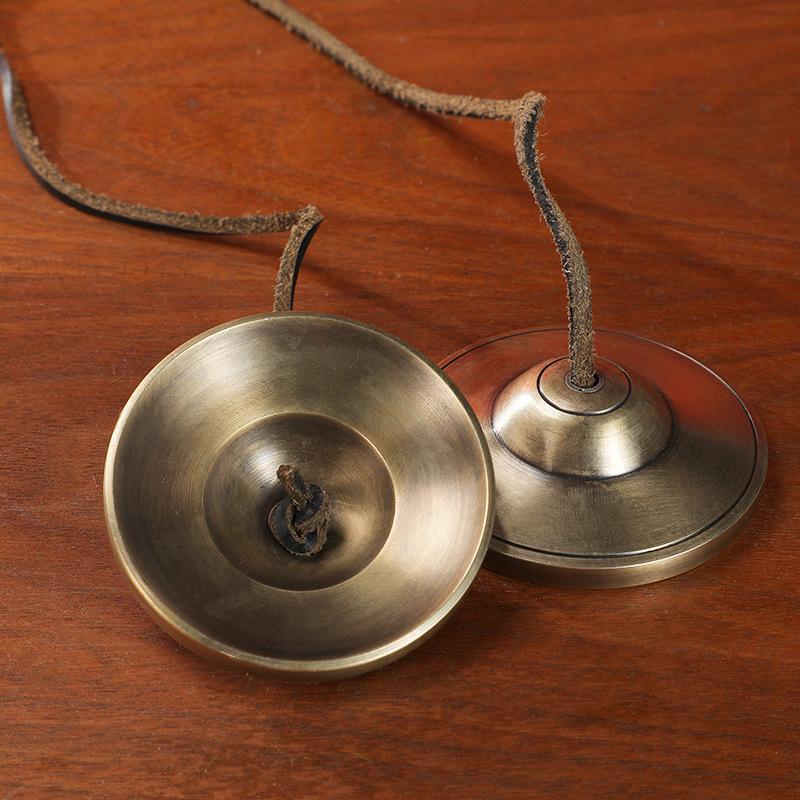 Nepal Bronze Handmade Tingsha Bells Tibetan Musical Instrument with Free Pouch