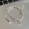 Copper Love Heart Bracelet Geometric Silver Color Hand Chain  Female Girls Lady