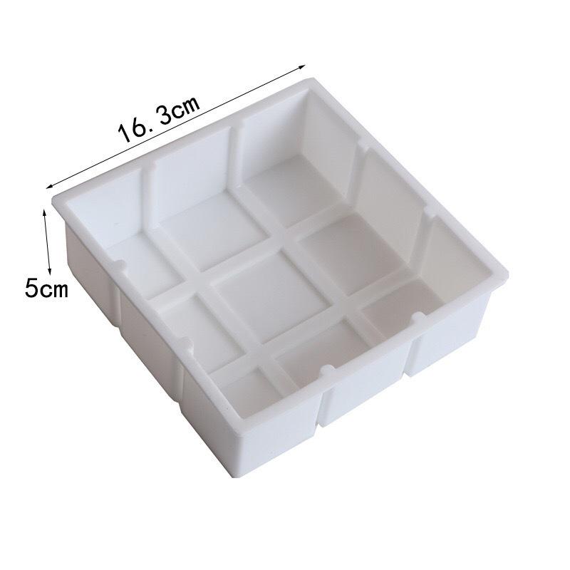 1 Pc Square Jiugongge French Mousse Silicone Cake Mold Pudding Jelly Mold DIY Baking Supplies