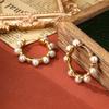 Fashion Jewelry  New Style Large Earring Circle Earring Simulation Pearl Simple And Luxury Fashion Jewelry