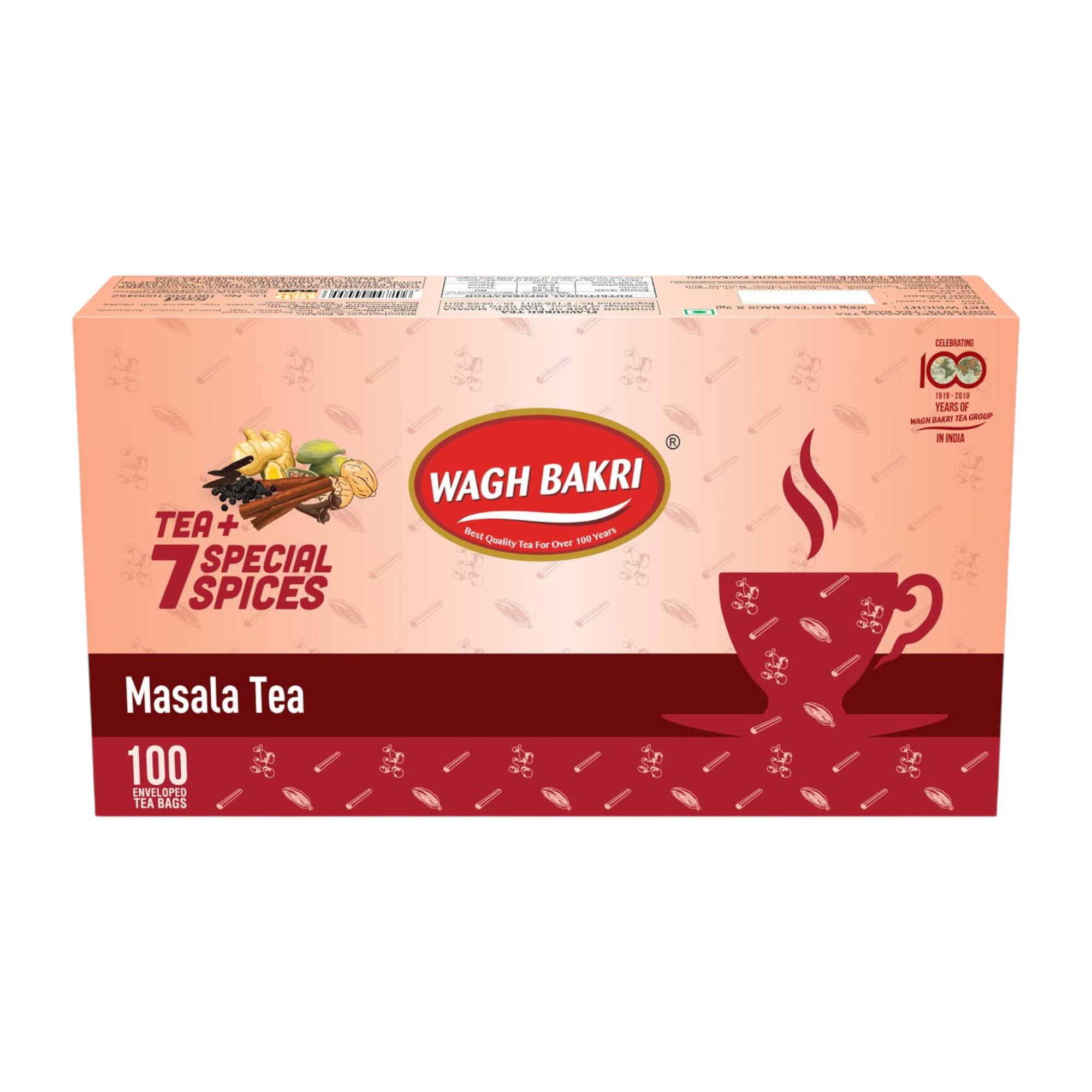 

Чайные пакетики Wagh Bakri Masala Chai 200 г Упаковка 1 Ароматная пряная смесь для наслаждения богатым, ароматным горячим напитком