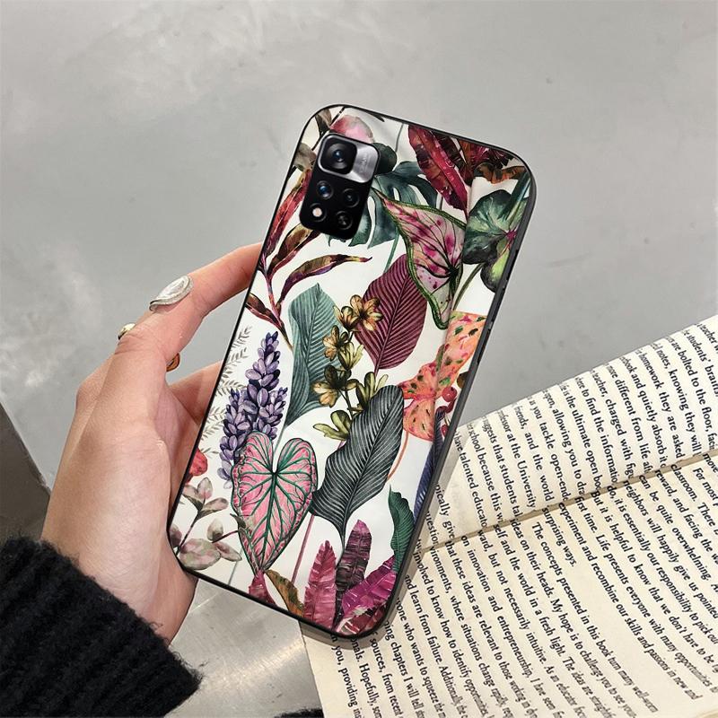 Flower Leaf Art Painting Phone Case For Xiaomi Redmi note 13 12 Pro 11S 11 10 Pro 10S 12S Redmi 13 10 13C