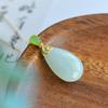 Xinjiang Hotan Jade S925 Silver Blue Water Drop Pendant Necklace with Certificate