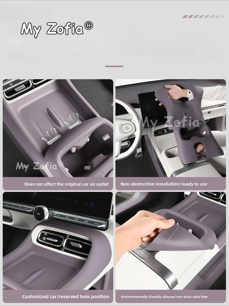 Car Center Console Silicone Cup Holder Mat Protective Pad for Auto Interior Accessories For Changan Qiyuan Nevo A06 2026 2027