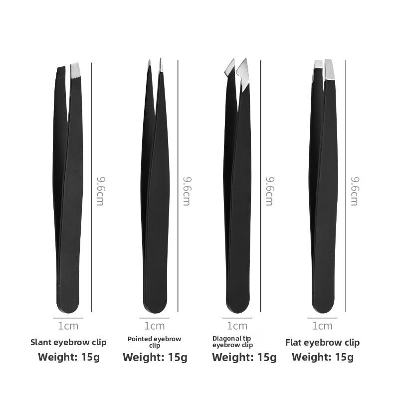4-piece set tweezers eyebrow tweezers 9.6cm stainless steel tweezers for beard and eyebrow shaping