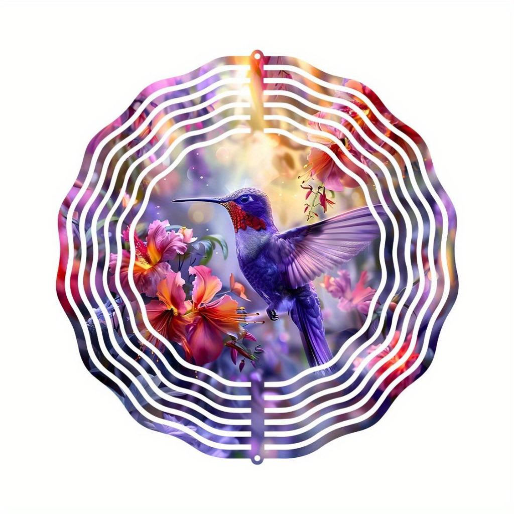 3D Stainless Steel Hummingbird Wind Spinners: Indoor/Outdoor Decor, Yard Art, Garden Decoration, Thanksgiving Decor - 25.4 cm Kinetic Sculpture