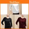 Laseer Tencel Wool Long Sleeve Womens Slim Fit Top With Round Neck For Casual Wear
