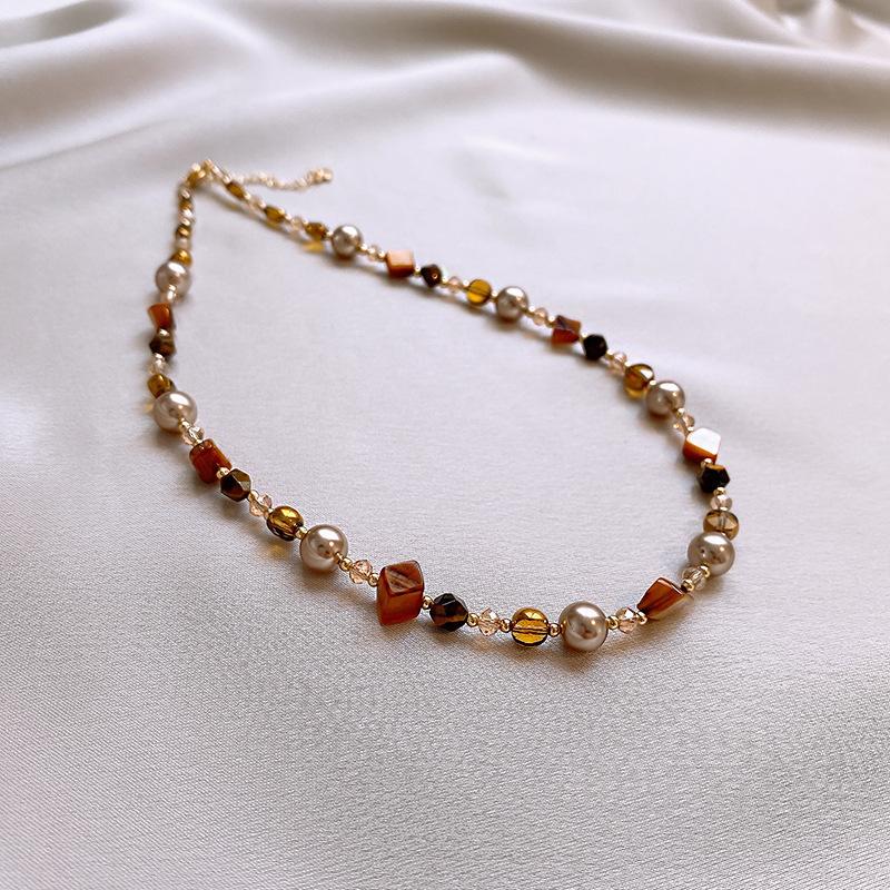 Color-matched Sequin Clasp Necklace, Retro and Luxurious, High-end Style, Sweater Chain, Suitable for Autumn and Winter, Niche Product