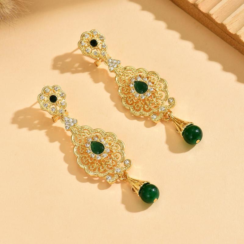 Drop Earrings for Women Classic Multi-Color Rhinestones Fadeproof for Formal Dinner Anniversary Gift for Wife