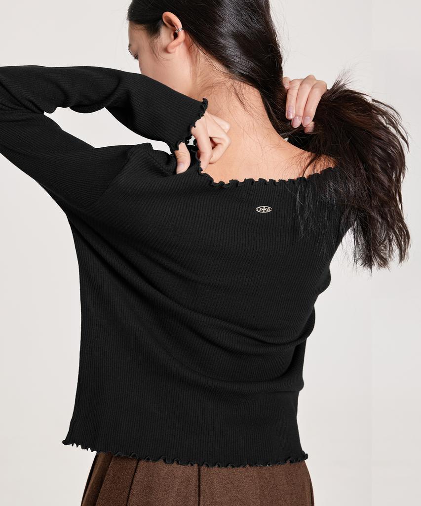 Leondeondada Frill Pendant T-Shirt, Black