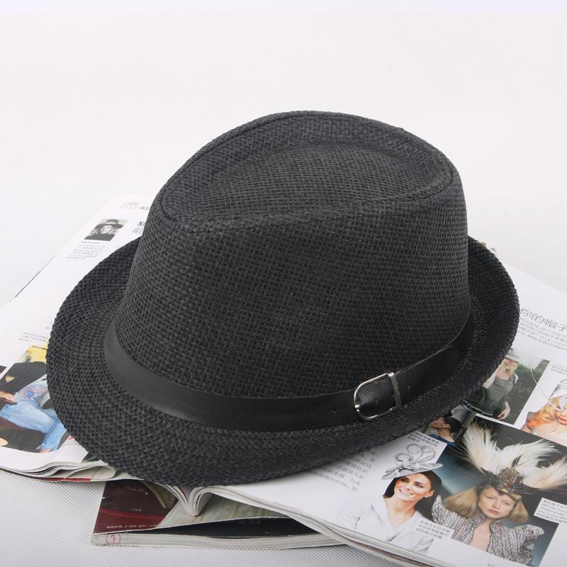 Parent-child Sun Hat Summer Sun Hat Men's Straw Sun Hat Children's British Top Hat Performance Jazz Hat