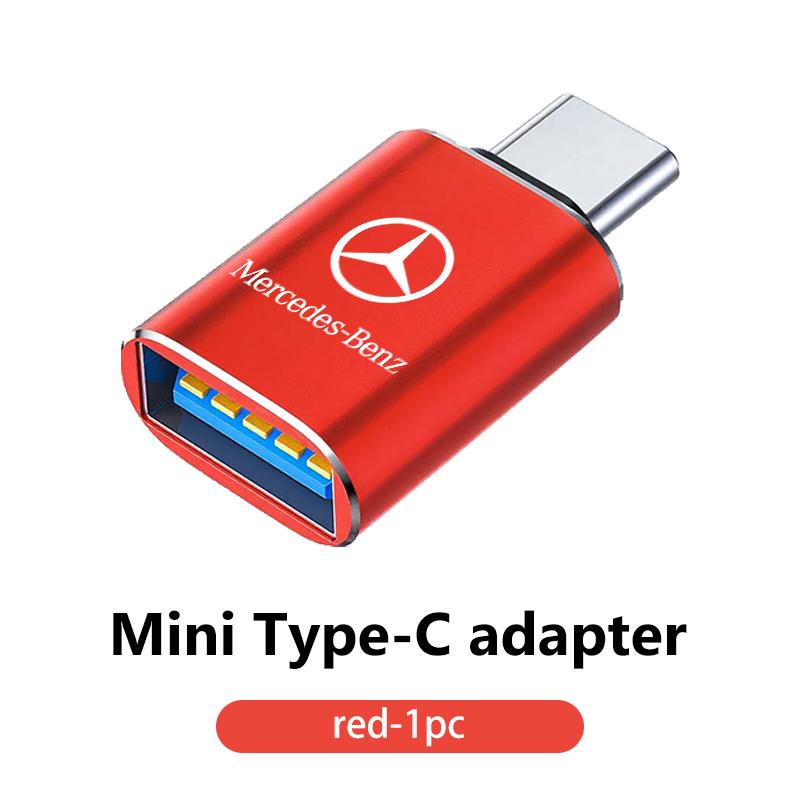 For Benz Car Emblem Charger Adapter C-type To USB Interface Charging Head Accessories AMG Exclusive A C E R V Class CLA CLS C180 RI8