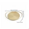 Oval Metal Tray Shallow Tabletop Open Handle Frame for Living Room Ss Wood