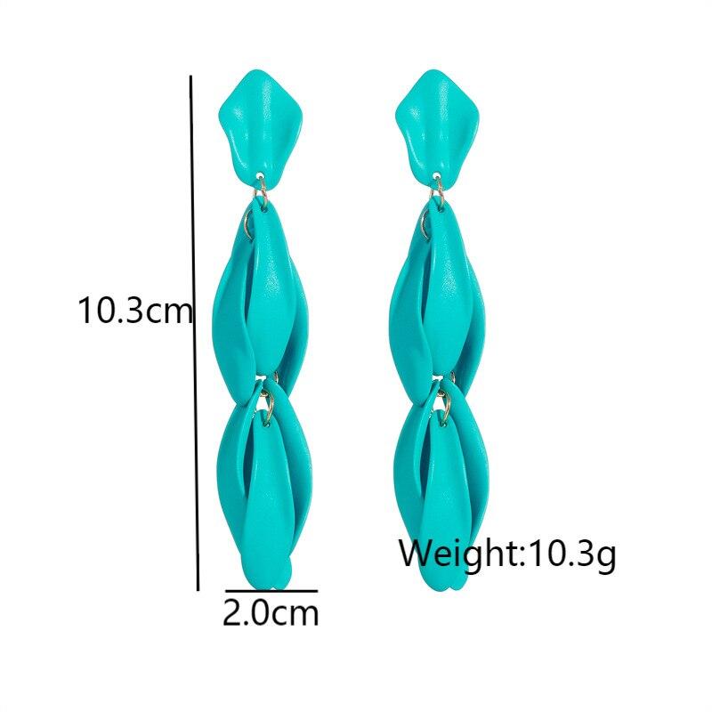 Pinkdudu Fashion 6 Color Slender Tassel Petal Drop Earrings Creative Light Luxurious Flower Earring for Women Jewelry PD1548