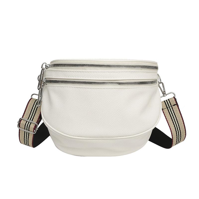 

Elegant Solid Color Fanny Packs For Women Luxury Chain Zipper Waist Bags Female Waist Pack Ladies Crossbody Chest Bag CLE 24x9x20cm белый