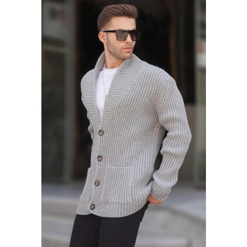 Men S Long Sleeve Knitted Cardigan Sweater Casual Autumn Winter Coat