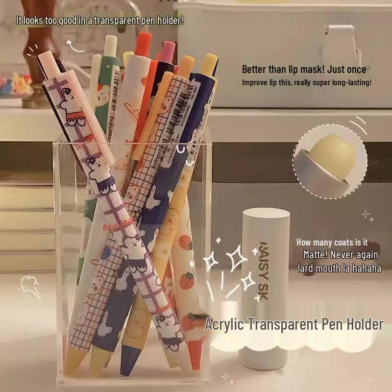 Clear Acrylic Pen Holder: Stylish Organizer for Pens, Pencils & Makeup Tools
