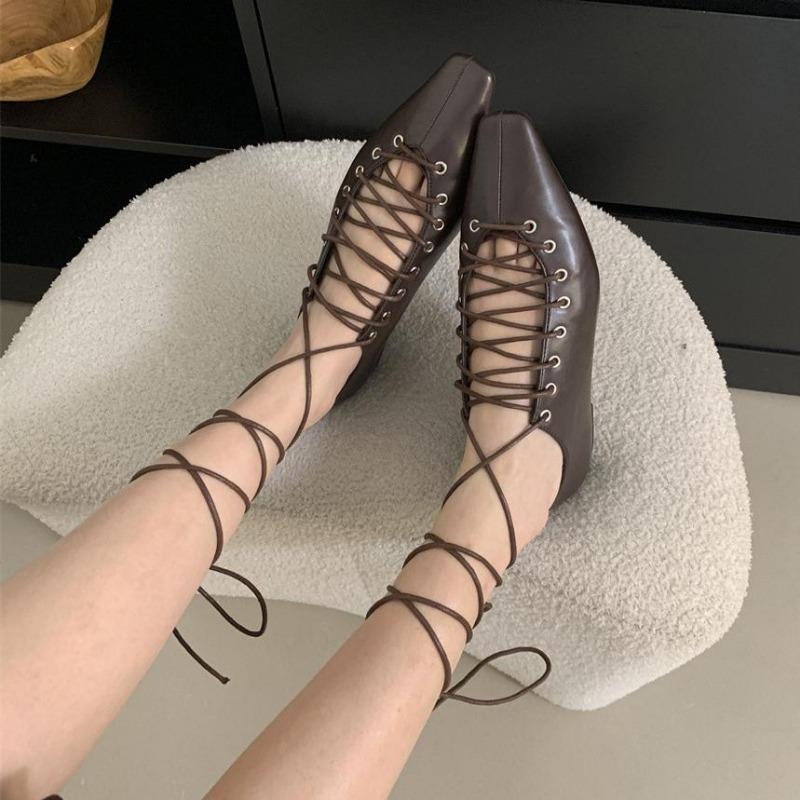 

Мода Мода Перекрестная обувь Женские Мэри Джейн Балетки Обувь Мягкая Женская Неглубокая Женская Обувь для танцев Удобные Балетки Zapatos 39 коричневый