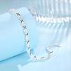 For Women Sterling Tone Cubic Zircon Cross Charm Bracelets Nuptial Bridal Accessories Fahsion Jewelry Sl070Trendy Charm