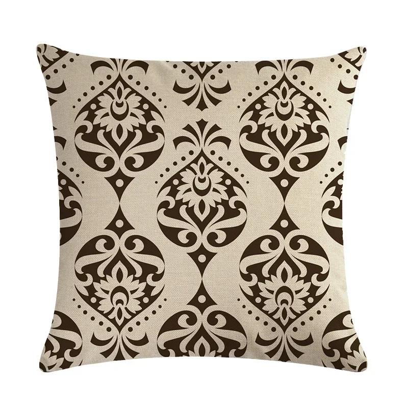 Geometric Design Cushion Cover Printed Linen Cushion Pillowcase Sofa Bedroom Children'S Room Home Decoration 45X45Cm