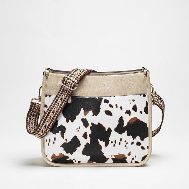 Damskie skórzane torby typu crossbody z PU, damskie małe, urocze torby na ramię, kobiece modne, w kolorze krowy, w kolorze lamparta, pasek dla dziewczynki