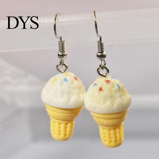 Women Dangle Earrings 1 Pair Cute Ice Cream Earrings, Fun Imitation Party Food Drop Summer Jewelry Gifts for Girls Ear