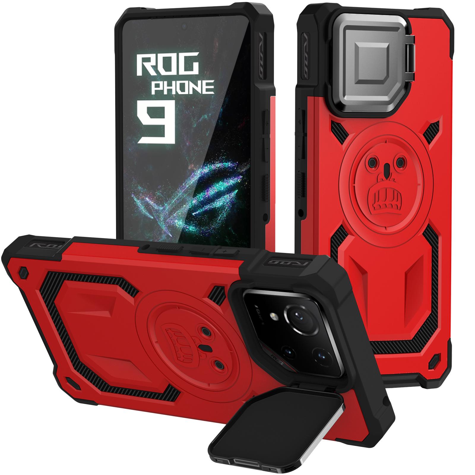 

Чехол для телефона Asus ROG Phone 9 Pro Защита камеры Подставка Броня от падений Защитная крышка для ROG Phone 8 9FE Asus ROG Phone 8 красный