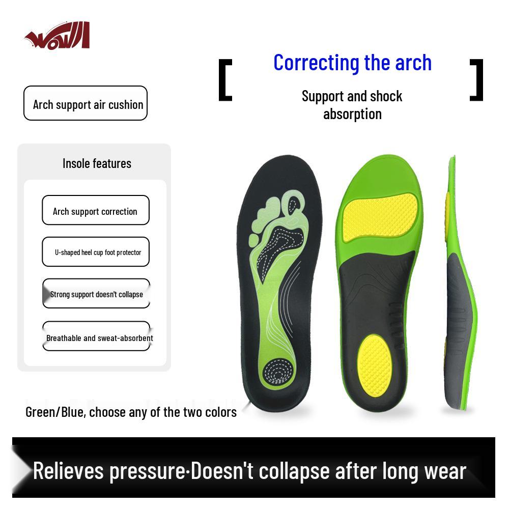 

Мужские спортивные стельки с амортизацией для поддержки свода стопы и поглощения пота 39-40 зелёный