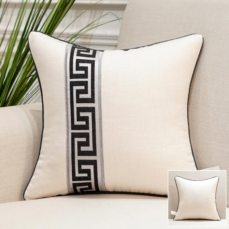 Housse de coussin décoratif style chinois Coton et Lin Coussins de dossier Housse de coussin de chevet Coussins décoratifs Pour la décoration de la maison 30x50cm