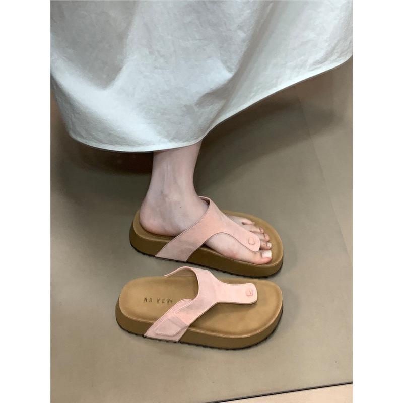 2025 New Thick-soled Toe Beach Shoes Women Wear Open-toed Cool Slippers Lazy Women Cool Flip-flops