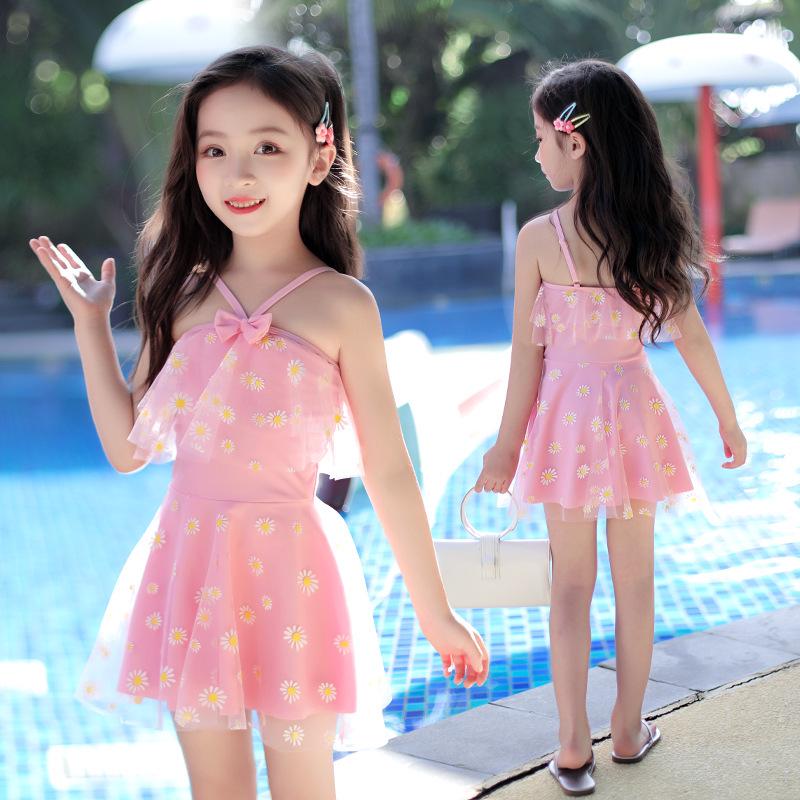 Girls' One-Piece Princess Swimsuit: Cute, Fashionable Swimwear for Kids