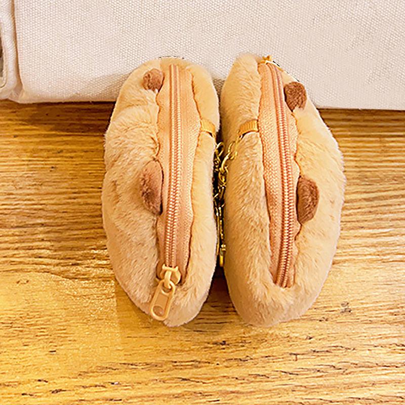 Kawaii Capybara Plush Coin Purse Lovely Cartoon Money Change Pouch For Girls Mini Plush Wallet Earphone Storage Bag