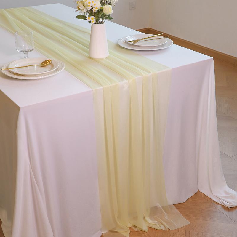 1/5 Pack Chiffon Table Runner Easter Spring Boho Rustic 75x300CM Wedding Centerpiece Runner Decor Sheer Bridal Shower Birthday Party Decorations