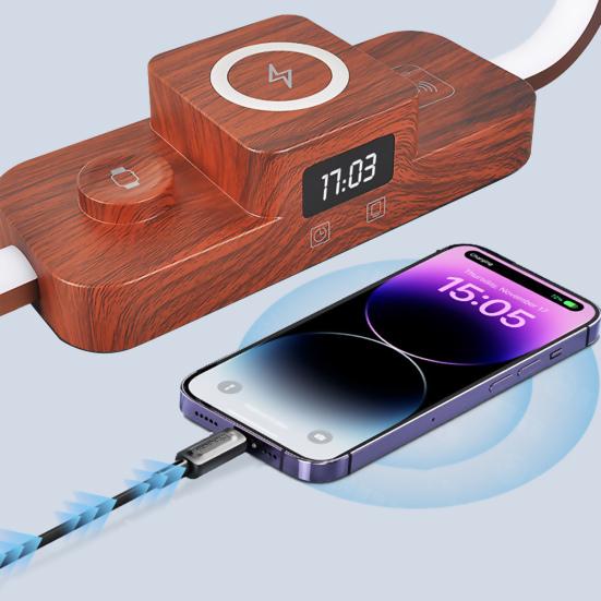 3-In-1 Bedside Lamp with Wireless Charger Nightstand Lamp USB Charging Desk Light for Nightstand Bedroom