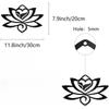 Lotus Metal Wall Art Black Decor Iron Sculpture Hollow Out Minimalist Ornament for Yoga Garden Home Balcony Outdoor