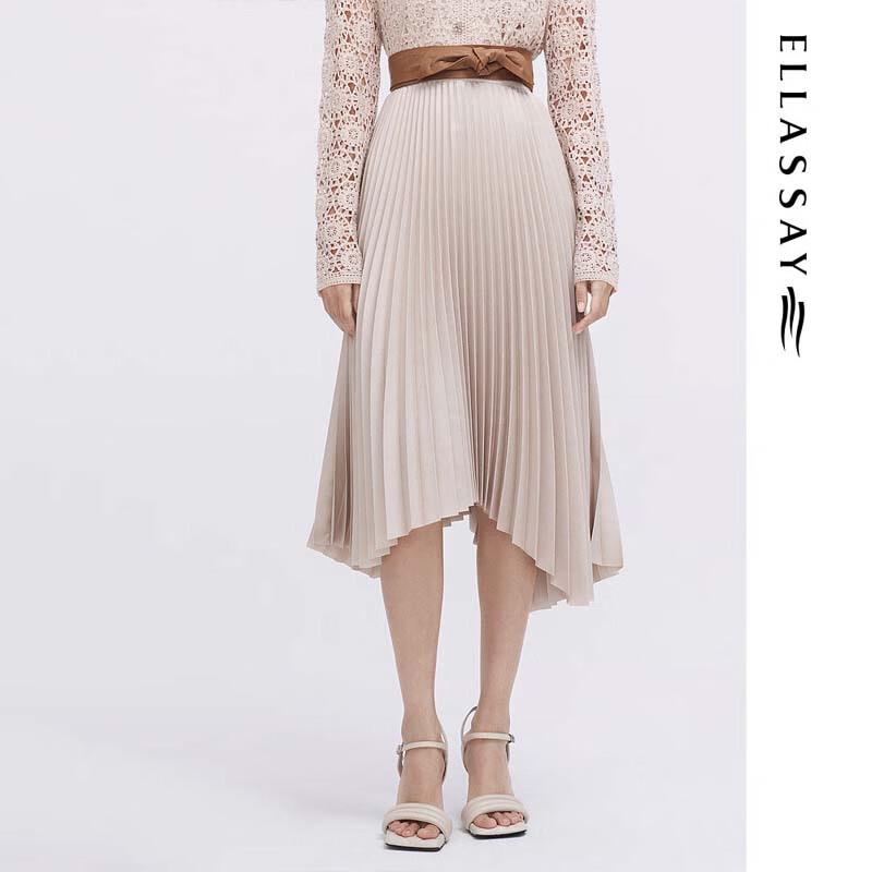 ELLASSAY Women's High-Waist Irregular Pleated Midi Skirt