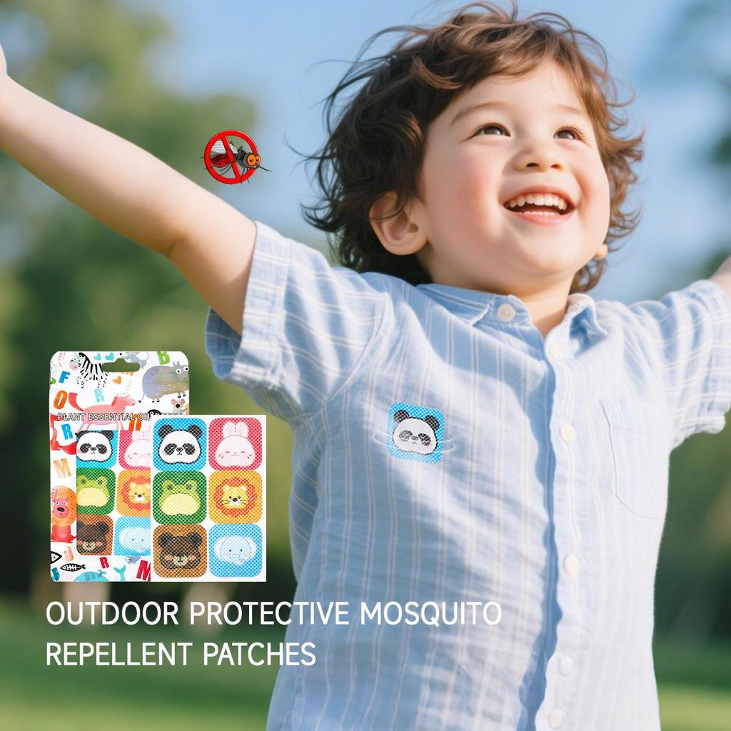 FORMBO Cute Cartoon Animal Mosquito Repellent Stickers - Portable & Effective for Outdoor Summer Travel.