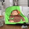 Curious George Flannel Blanket Soft Warm All-Season Throw, Design for Camping, Car Travel, Hiking Sofa, Bed, Office Perfect Gift for Parties