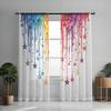 2 Pezzi Tenda Trasparente Stampata Digitalmente, Arcobaleno Stella Colorata, Magica Sognante Fantasiosa - Tende in Voile per Arredamento Camera da Letto Soggiorno