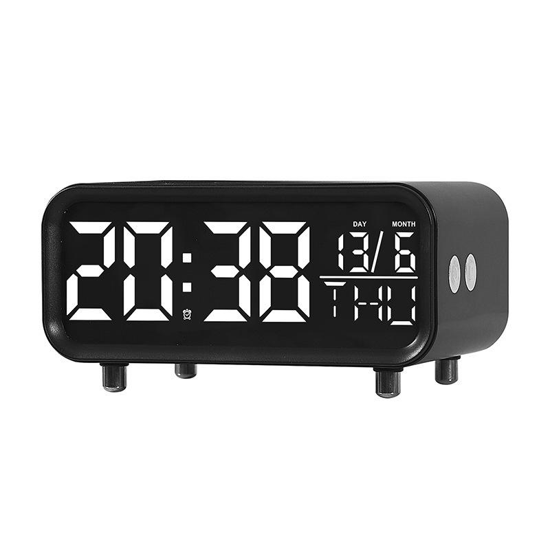 2025 Hot Selling Plastic LED Wireless Charging Desk Clock Multi-Function Night Light Simple Hotel Alarm 15W Output Power Gift