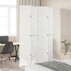 Vidaxl Room Divider, 4-Panel, White, Solid Paulownia Wood